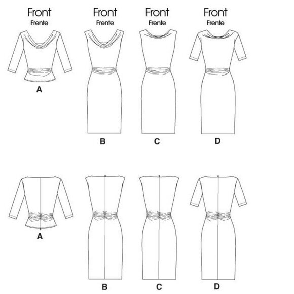 McCall's Sewing Pattern 6282 Misses Dress Lined Top Size 8-14 - Picture 3 of 3